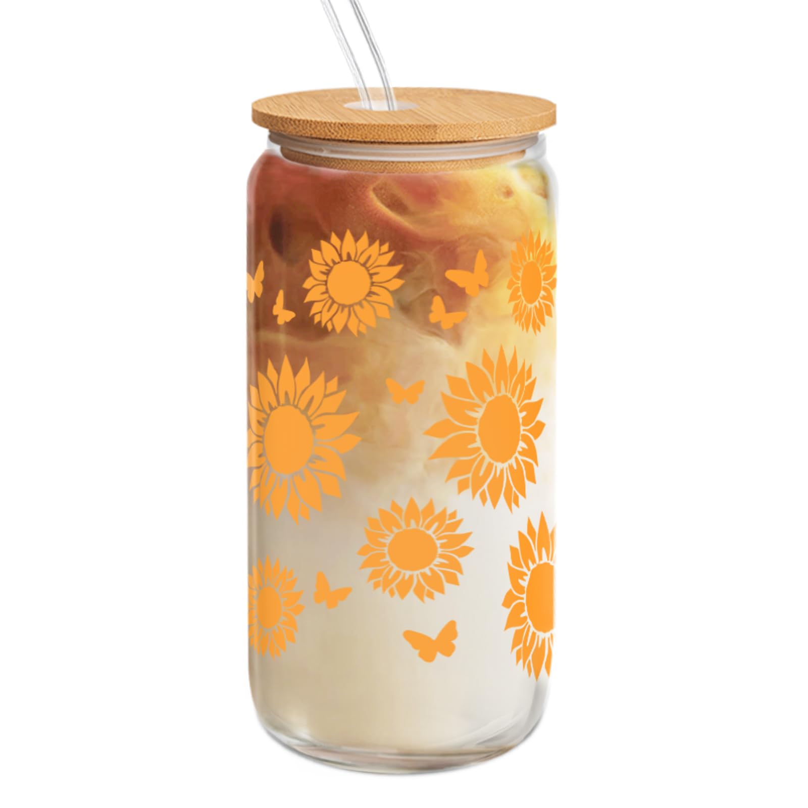 Sunflower Gift for Women - Birthday Gift for Women - Sunflower Cup with Lid and Straw, Best Friend Birthday Gift, Gift for Mother Day Sending Sunshine Inspirational Gift for Female Sisters Friends