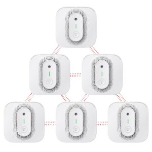 x-sense battery powered combination smoke and carbon monoxide detector with voice location, wireless interconnected smoke detector carbon monoxide detector combo, model xp02-wr, 6-pack