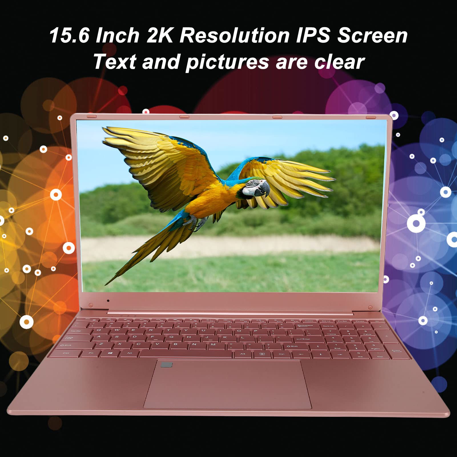 Zopsc 15.6in Laptop for Windows 10, BT, 12+256G, 1920 * 1080, HD 2K IPS Laptop with Fingerprint Unlock and Numeric Keypad for Intel N5095 CPU, Built in Microphone.