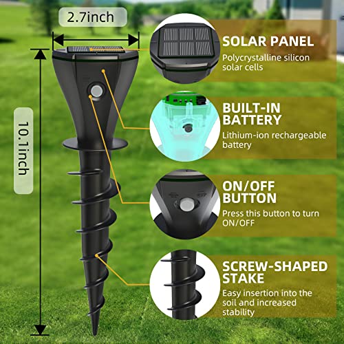 Solar Powered Mole Repellent For Lawns, Screw Shaped Snake Repellent Simulates Low Frequency Seismic Waves for Effective Pest Control, Drive Away Snakes Gophers Moles Voles And Other Underground Pests