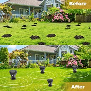 Solar Powered Mole Repellent For Lawns, Screw Shaped Snake Repellent Simulates Low Frequency Seismic Waves for Effective Pest Control, Drive Away Snakes Gophers Moles Voles And Other Underground Pests