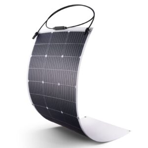 flexible solar panel 100w/12v, monocrystalline solar panels, 23% high convert, ip68 waterproof and lightweight off-grid solar power system charger for marine camping rv cabin van car uneven surfaces