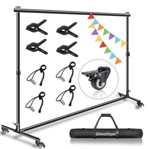 10 * 7ft Backdrop Stand, with Wheels, Adjustable Heavy-Duty Backdrop Stand, Banner Background Stand, Backdrop Support System for Parties Photo Photography