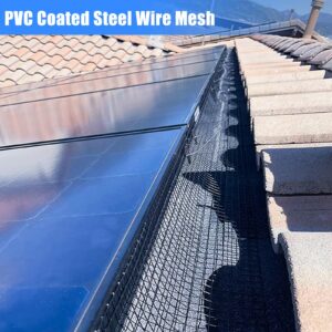 FOXIVO 6" x 50' Solar Panel Bird Wire Screen Protection, 1/2 inch Black PVC Coated Galvanized Welded Wire Mesh Roll | Prevents Birds Nesting Under Solar Panels