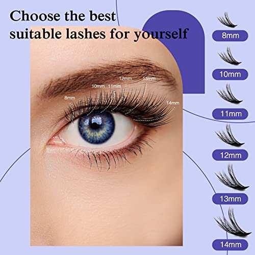 Cluster Lashes BUILOG Individual Eyelash Clusters 240Pcs 20D, False Eyelash DIY Lash Clusters Extension with Tweezer, Microbrush Stick, Mascara Wands Brush (Mix10-14mm)