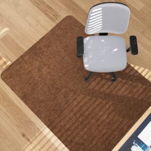 placoot desk chair mat for hardwood floor corduroy surface 1/6" thick 55"x35" office chair mat for rolling chairs-100% large anti-slip backing under desk low-pile office rug floor mat for office/home