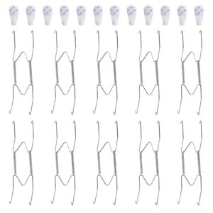 fasunry 10 pack 8 inch plate hangers, plate hangers for the wall with 12 pack wall hooks, compatible 7.5 to 8.5 inch decorative plates and arts