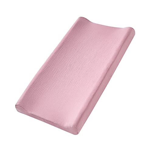 Changing Pad Cover for Baby Girls Boys, Neutral Fitted Muslin Cotton Diaper Changing Pad Sheets, Soft Brethable Changing Table Cover
