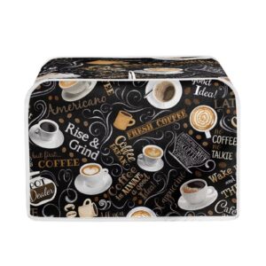 mumeson coffee print toaster covers kitchen accessories decor bread maker oven protector covers 2 slice toaster dust proof fingerprint covers kitchen decoration