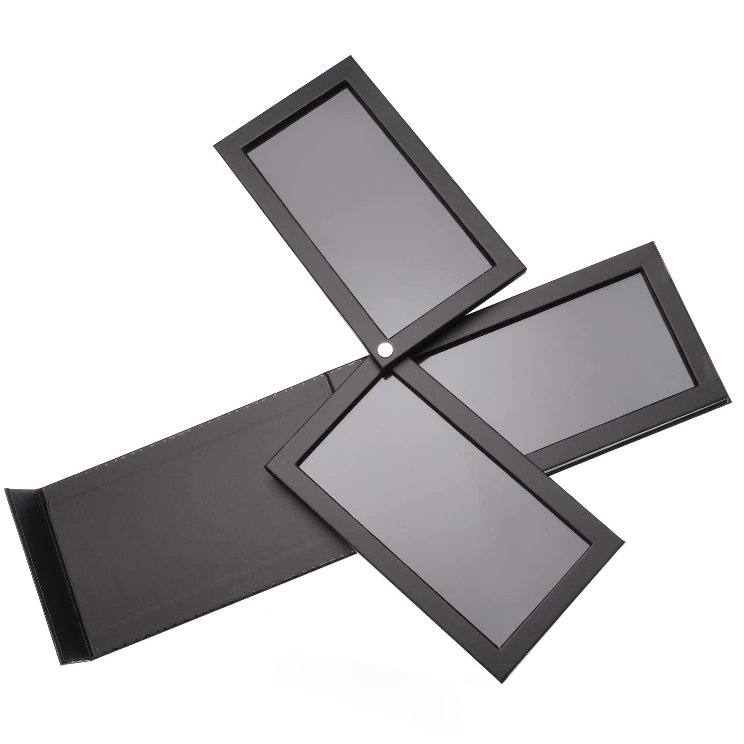 Allwon 3-Layer Rotation Magnetic Palette 3 in1 Empty Makeup Palette Storage Box for Eyeshadow Lipstick Blush Powder (Black)