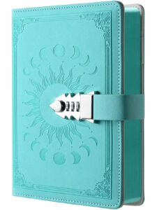 lock diary with pen set journal for women teenagers diary for girls age 8-12, a5 240 pages colorful side journal with lock, personal planner organizer writing notebook, a5(8.5 × 5.9inch) grass green