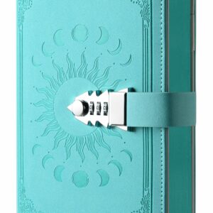 Lock Diary with Pen Set Journal for Women Teenagers Diary for Girls Age 8-12, A5 240 Pages Colorful Side Journal with Lock, Personal Planner Organizer Writing Notebook, A5(8.5 × 5.9inch) Grass green