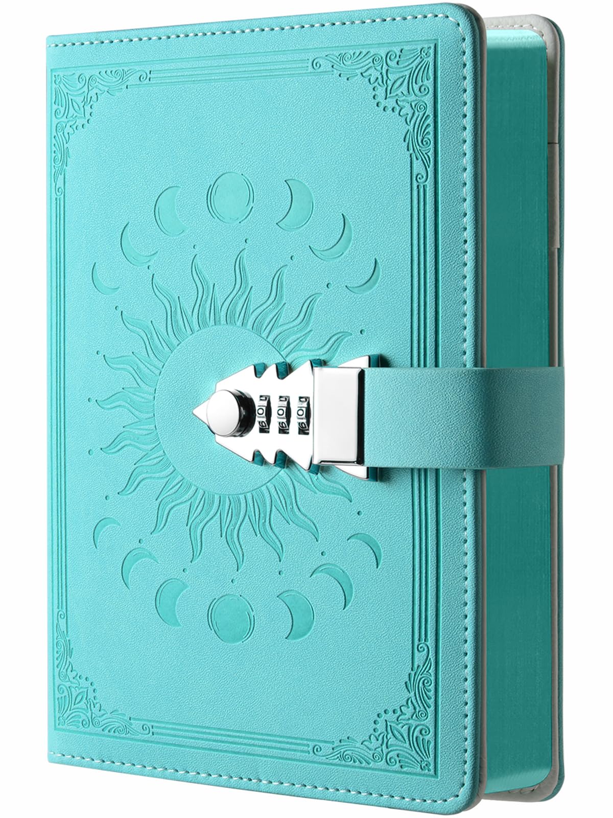 Lock Diary with Pen Set Journal for Women Teenagers Diary for Girls Age 8-12, A5 240 Pages Colorful Side Journal with Lock, Personal Planner Organizer Writing Notebook, A5(8.5 × 5.9inch) Grass green