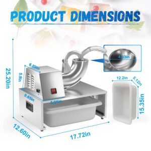 DYTREND Snow Cone Machine, 110V Shaved Ice Machine, ETL Approved 250W Electric Ice Shaver Machine with Dual Blades, Stainless Steel Snow Cone Maker Machine for Home, Commercial