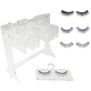 Eyelash Storage - Eyelash Holder Rack with 10 Hangers, Mini Acrylic Eyelash Hanger Rack Lash Organizers and Storage, Funny False Eyelash Display Stand Makeup Storage for Women Girls