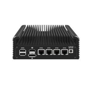 Micro Firewall Appliance, Mini PC, OPNsense, VPN, Router PC, Intel Alder Lake-N 12th Gen N100, HUNSN RJ35, GPIO, TF Slot, HDMI, DP, 4 x 2.5GbE I226-V, 8G DDR5 RAM, 128G SSD