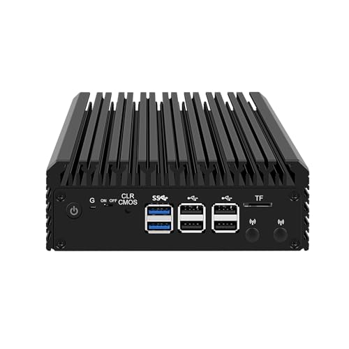 HUNSN Micro Firewall Appliance, Mini PC, VPN, Router PC, Intel 12th Gen Core I3 N305, RJ34, GPIO, TF Slot, HDMI, DP, 4 x 2.5GbE I226-V, Barebone, NO RAM, NO Storage, NO System