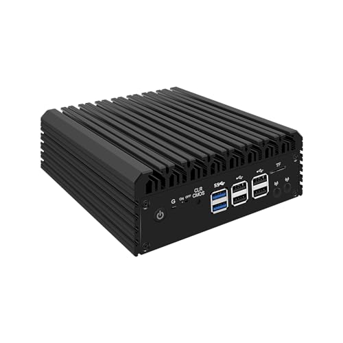 HUNSN Micro Firewall Appliance, Mini PC, VPN, Router PC, Intel 12th Gen Core I3 N305, RJ34, GPIO, TF Slot, HDMI, DP, 4 x 2.5GbE I226-V, Barebone, NO RAM, NO Storage, NO System