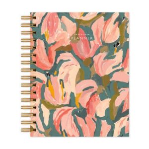 legacy peaceful petals pink 8.5 x 7.25 paper seedlings 17 month 2023-2024 faith planner