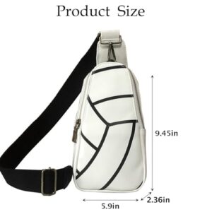 LIERWOI Baseball Shoulder Bag Rugby Chest Bag Basketball Crossbody bag trendy Sports Sling Bags PU Leather for Men and Women