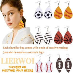 LIERWOI Baseball Shoulder Bag Rugby Chest Bag Basketball Crossbody bag trendy Sports Sling Bags PU Leather for Men and Women