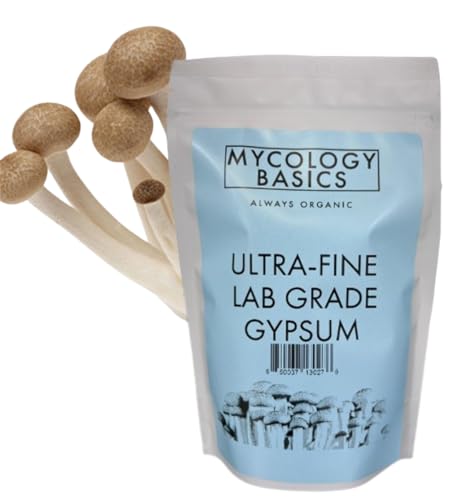 Ultra-Fine Food Grade Gypsum for Mushroom Substrates, Brewing, Tofu - No Additives, 97% Calcium Sulfate 22.5% Calcium (Ca) 18% Sulfur (S) - Packaged in HEPA Enclosure