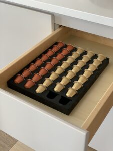 coffee pod storage tray, organizer compatible with nespresso original for drawer or countertop 40 capsule capacity
