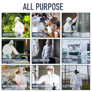 Medical Nation Hazmat Suits | One Pack, Medium | Disposable Protective Coveralls, Heavy Duty Full Body Painters Suit for Men & Women Without Hood - Breathable & Water Resistant - Medium
