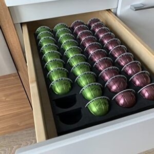 Coffee Pod Storage Tray, Organizer Compatible with Nespresso Vertuoline For Drawer or Countertop 40 Vertuo Capsule Capacity