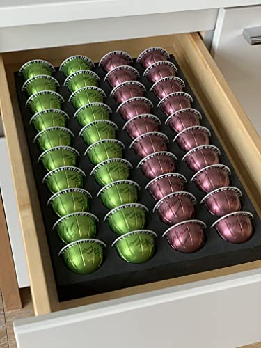 Coffee Pod Storage Tray, Organizer Compatible with Nespresso Vertuoline For Drawer or Countertop 40 Vertuo Capsule Capacity