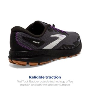 Brooks Women’s Divide 4 GTX Waterproof Trail Running Shoe - Black/Blackened Pearl/Purple - 9 Medium