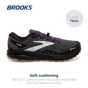 Brooks Women’s Divide 4 GTX Waterproof Trail Running Shoe - Black/Blackened Pearl/Purple - 9 Medium