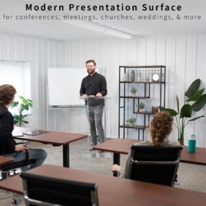 VIVO Acrylic Podium Stand, Sleek Transparent Professional Presentation Lectern with 27 inch Reading Surface Platform, Clear Appearance for Office, Classroom, Restaurant, and More, Stand-PDMA