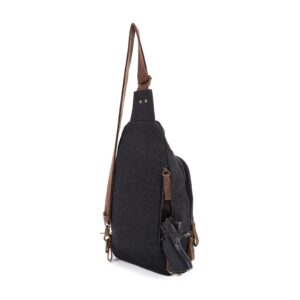 Glacier Canvas Concealed Carry Sling Bag Crossbody Backpack Purse for Men Women_Black