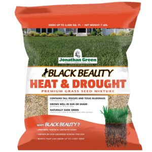 jonathan green (10515) black beauty heat & drought resistant grass seed - cool season lawn seed (7 lb)