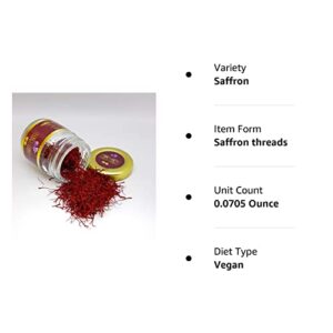 Organic Saffron - Banu Saffron Award Winning all Red Certified Organic Saffron Threads - 1 Gram (0.035 Ounce)