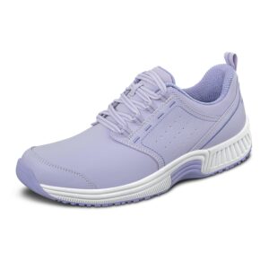orthofeet women's orthopedic lavender leather talya nurse shoes, size 7 wide