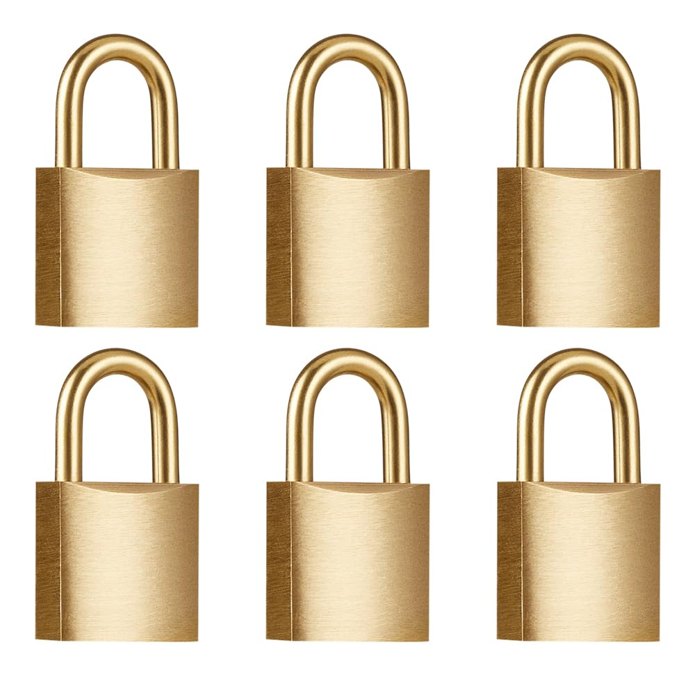 Luggage Lock,WULALACK Small Brass Locks with Keys, 3/4-Inch Body Width Small Padlock, 6-Pack Mini Locks with Same Key