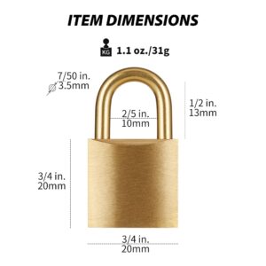 Luggage Lock,WULALACK Small Brass Locks with Keys, 3/4-Inch Body Width Small Padlock, 6-Pack Mini Locks with Same Key