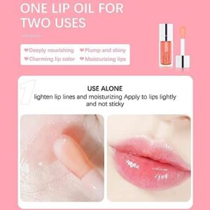 3 Pcs Plumping Lip Oil, Hydrating Lip Glow Oil, Plumping Lip Gloss, Tinted Lip Oil Balm, Long Lasting Transparent Moisturizing Lip Oil Gloss, Natural Lip Plumper Gloss Make Lips Fuller(01+12+15)