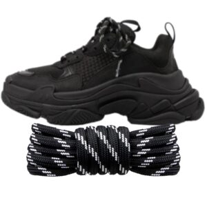 endoto shoelaces replacement round laces for balenciaga triple s shoes(color:black&whitecombo,size:40inch)
