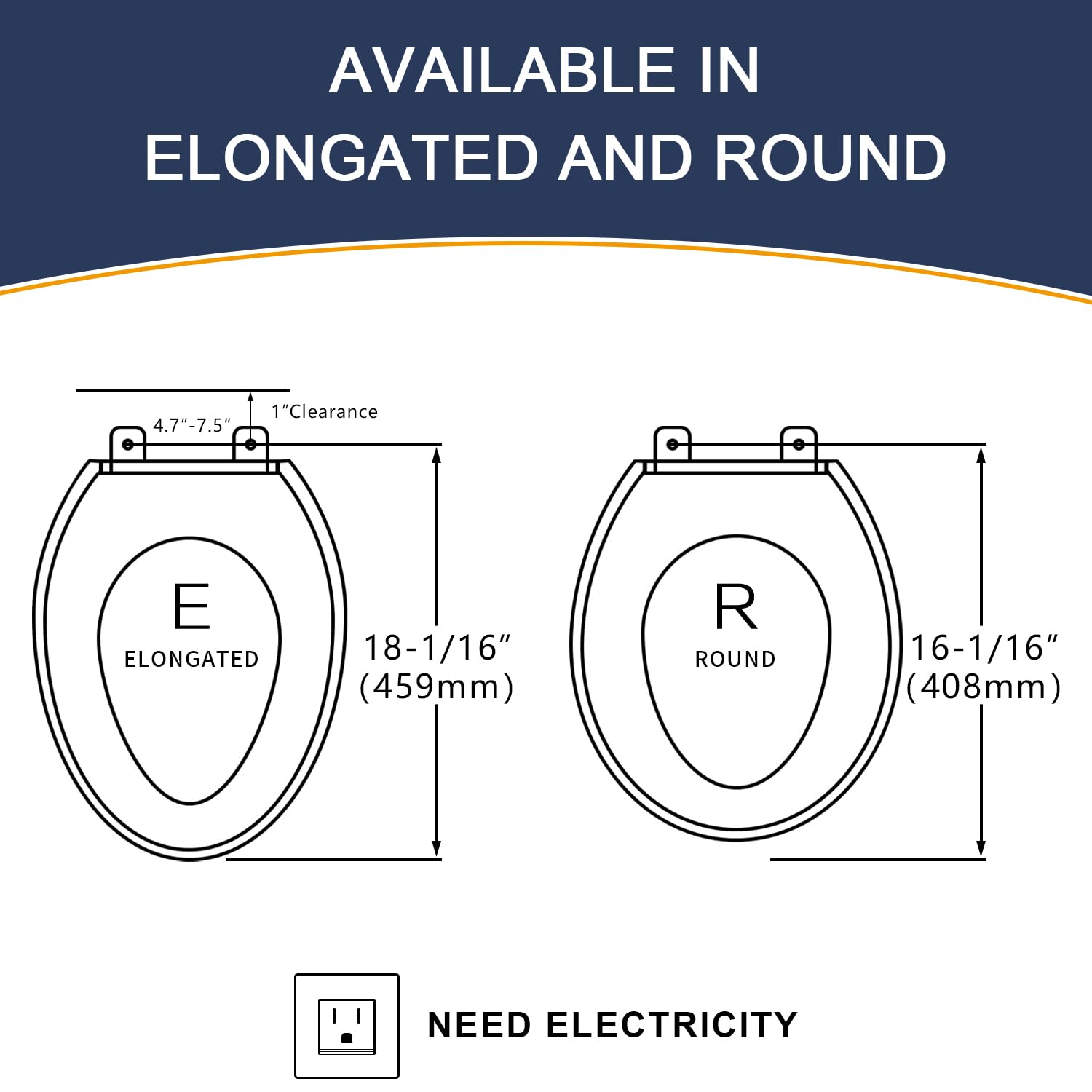 ZMJH A201S Bidet Toilet Seat, Electric Smart Heated Seat with Slow Closes, Vortex Wash, Warm Dryer, Rear and Front Wash, Warm Water, Remote Control, and Night Light, White (Elongated)