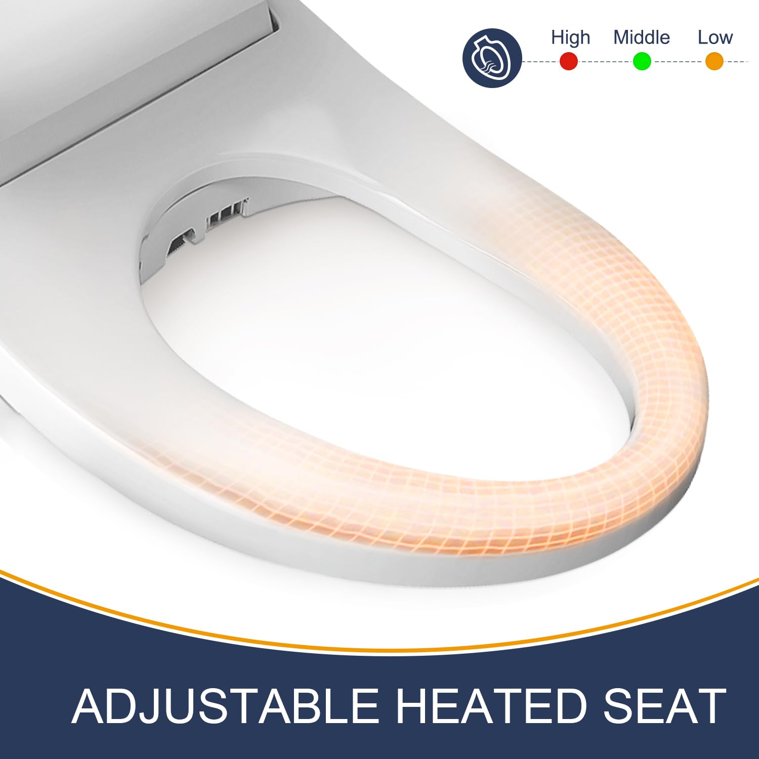 ZMJH A201S Bidet Toilet Seat, Electric Smart Heated Seat with Slow Closes, Vortex Wash, Warm Dryer, Rear and Front Wash, Warm Water, Remote Control, and Night Light, White (Elongated)