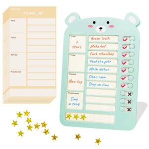 tidyland to do list and adhd planner for kids and adults - habit tracker or daily and weekly planner, adhd tools and chore chart for adults, reward chart and behavior chart for kids at home (khaki)