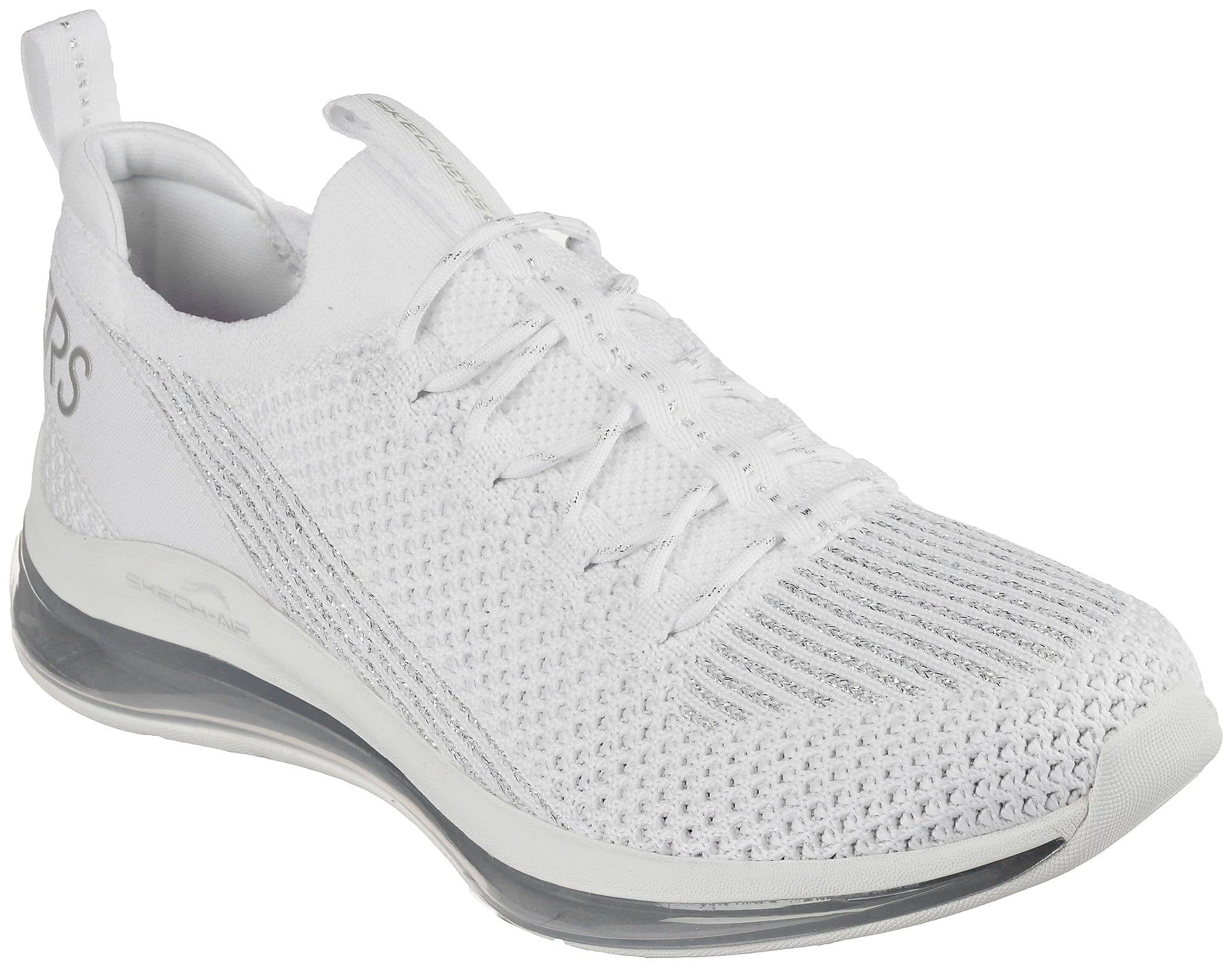 Skechers Womens Skech Air Daring Damsel Athletic Shoes 5 White/Silver