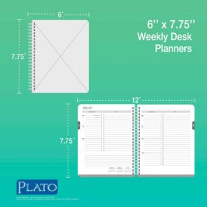 Seaside Currents | 2024 6 x 7.75 Inch 18 Months Weekly Desk Planner | Foil Stamped Cover | July 2023 - December 2024 | Plato | Planning Stationery