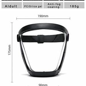 BOOTY XUENA Super Protective Face Mask Shield,Clear Anti-Fog Full Face Shield,Plastic Hd Transparent Safety Protectivefor Work,Grinding,Weed Whacking,Grass Cutting,with Replaceable Filters