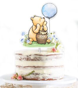 classic the pooh cake topper blue for boys baby shower winnie bee birthday party decorations centerpieces