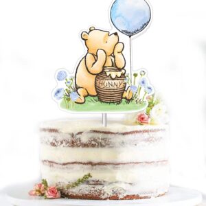 Classic The Pooh Cake Topper Blue For Boys Baby Shower Winnie Bee Birthday Party Decorations Centerpieces