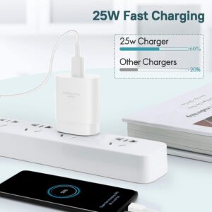 wamaxlink Type C Charger Fast Charging, 3 Pack 25W USB C Wall Charger Super Fast Charging Block with 10FT USB C to C Charger Cable